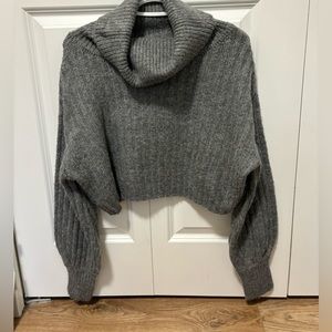 Grey knit turtle neck sweater